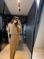 Drapeli keten elbise