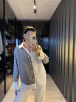 Garnili gömlek detay triko